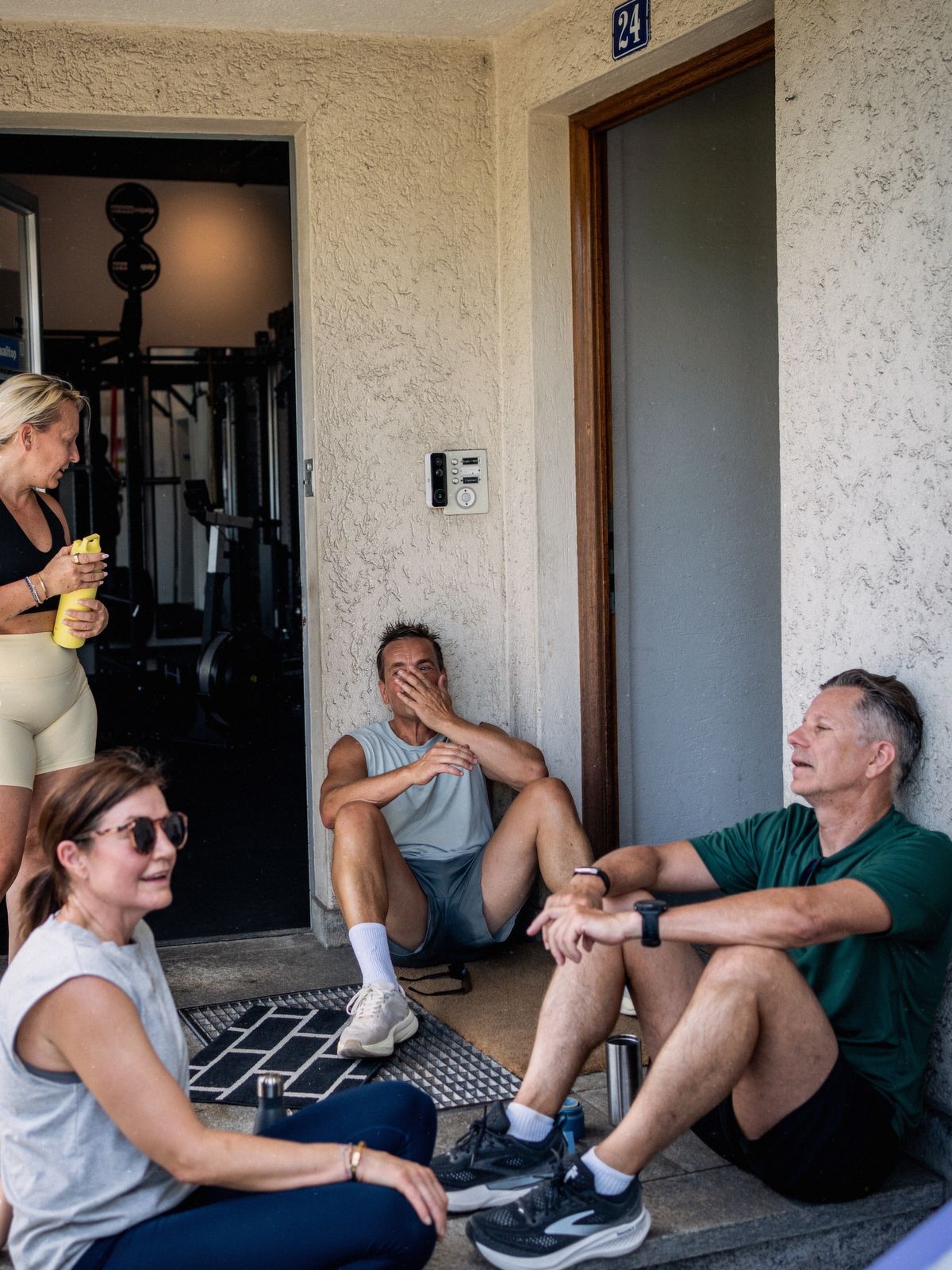 Chatting after the workout