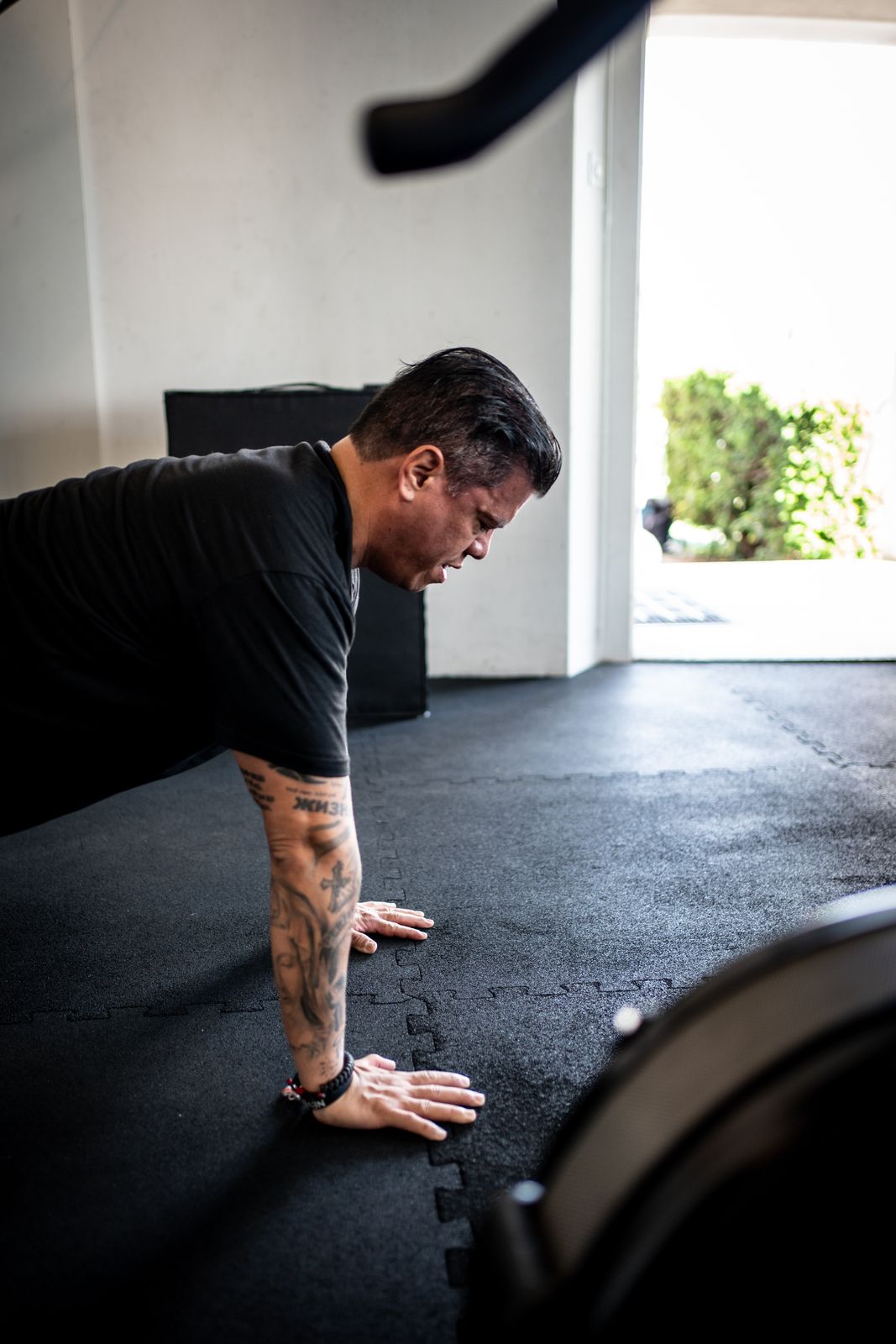 Personal training — core work at the studio